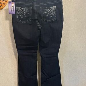 Lee Women's Dark Blue Boot Cut Jeans with Embellishments